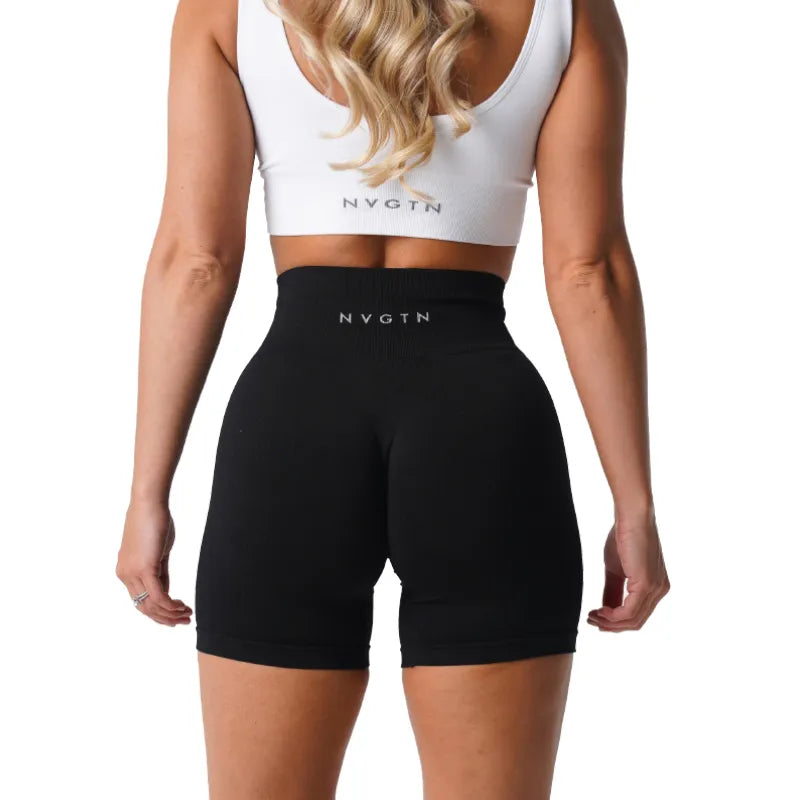 Short sem costura feminino NVGTN macio treino collants roupas de fitness